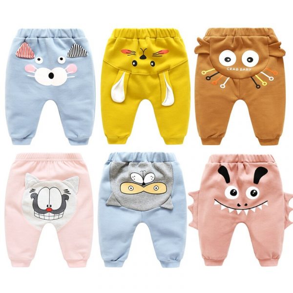 2020 automne hiver nouveau-né taille haute pantalon pantalon pour bébé garçon et filles unisexe dessin animé infantile leggings vêtements chauds vêtements mignons