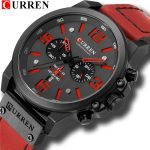 CURREN hommes montres haut de gamme marque de luxe étanche Sport montre-bracelet chronographe Quartz militaire en cuir véritable Relogio Masculino