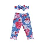 Pudcoco-pantalon pour nourrissons filles | Vêtements d'automne longs à fleurs, pantalon + bandeau pour nourrissons, 2 pièces pour enfants de 0 à 24M