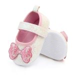 Chaussures de berceau en cuir PU | Chaussures de premiers marcheurs, chaussures de princesse pour bébés filles d'intérieur à semelles souples avec nœud papillon, chaussures de marche pour bébés
