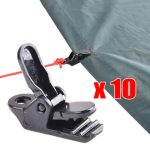 10 pièces tente auvent pince pince bâche en plein air camp randonnée kit auvent toile ancre pince snap mâchoire poignée caravane piège serrer outil