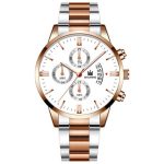 Hommes de luxe affaires militaire montre à Quartz or acier inoxydable bande hommes montres Date calendrier mâle horloge Relogio direct montre