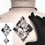 1 PC géométrique planète mode femmes temporaire tatouage autocollant noir Roses conception fleur bras corps Art grand faux tatouage autocollant