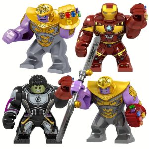 Grande taille homme de fer avec gantelet Hulk Thanos Spider Man Figures blocs Construction briques jouets pour enfants