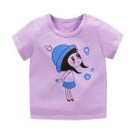 Vêtements de bébé T-shirt d'été | Dessin animé imprimé, t-shirts hauts, enfants nourrissons à manches courtes T-shirt en coton pour tout-petits, filles garçons