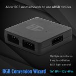 5V 3 broches à 12V 4 broches RGB HUB 5V à 12V éclairage de la carte mère RGB convertisseur HUB carte mère processeur mémoire enfant
