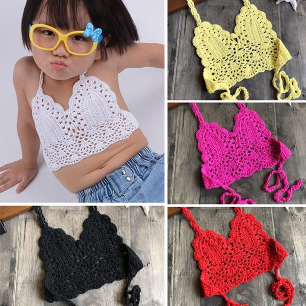 2020 enfants maillots de bain pour filles Crochet bretelles haut de Bikini bébé fille maillot de bain été enfants maillot de bain maillots de bain livraison directe