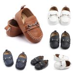 Chaussures en cuir pour bébé garçon chaussures de sport pour bébé nouveau-né premier marcheur chaussures à semelles souples pour enfant en bas âge pour 0 -1 an