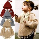 Nouveau hiver nouveau-né bébé filles garçons chandails tricotés manteau mignon belle enfant en bas âge enfants veste nœud vêtements d'extérieur manteau automne vêtements