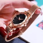 Reloj Mujer luxe ciel étoilé femmes montres or magnétique maille ceinture bracelet montre femmes mode robe montre-bracelet Zegarek Damski