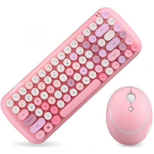 MOFII Ferris main bureau Mini sans fil clavier et souris ensemble rond Keycap fille coeur couleur mixte sans fil clavier et souris
