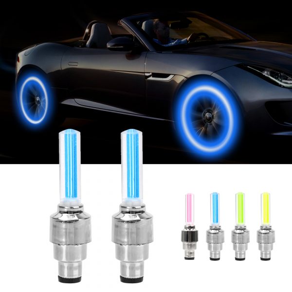 FORAUTO 2 pièces roue de voiture lumière LED moto vélo lumière pneu Valve bouchon décoratif lanterne pneu Valve bouchon Flash a parlé néon lampe
