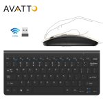 AVATTO 2.4GHz sans fil Mini clavier et souris optique Combo par 1 USB récepteur contrôle pour ordinateur de bureau, ordinateur, ordinateur portable, Smart TV