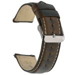 BEAFIRY cuir tanné à l'huile 22mm 20mm 18mm bracelet de montre à dégagement rapide bracelet de montre marron pour hommes femmes compatible avec fossile