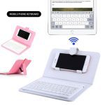 Pour 4.5-6.8 pouces téléphone génération Bluetooth clavier souris étui Portable en cuir sans fil clavier étui pour IPhone Android