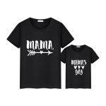 Été famille correspondant t-shirt court maman et fils look imprimer lettres maman garçons vêtements mode t-shirt litte bébé enfants tenues