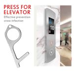 Ouvre-porte en métal poignée de porte | Outil Portable d'ascenseur de presse, hygiène des mains antimicrobiennes clé d'ouverture de porte, boucle de clé