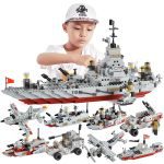 1000 + pièces militaire navire de guerre marine avion armée chiffres blocs de Construction LegoINGlys armée navire de guerre Construction briques enfants jouets