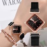 Montre à Quartz Simple créative de luxe robe pour femme en acier maille montres nouvelle horloge dames Bracelet montre Relogios Feminino
