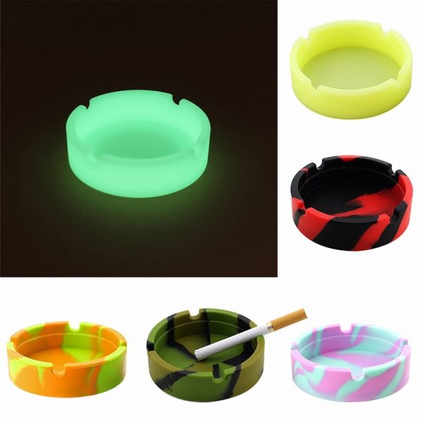 Cendrier circulaire en Silicone | Nouveau cendrier en Silicone, psychedelique doux rond, support de fumée de verre, cendrier sur mesure porte-Cigarette