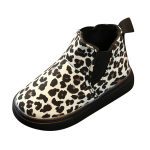 Mode bottes enfants enfants bébé filles garçons léopard hiver chaud chaud bottes courtes chaussures décontractées chaussures pour enfants livraison directe