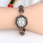 QINGXIYA marque femmes antique Bracelet en or montres de luxe gris strass dames Quartz montre-Bracelet décontracté femmes robe Colck