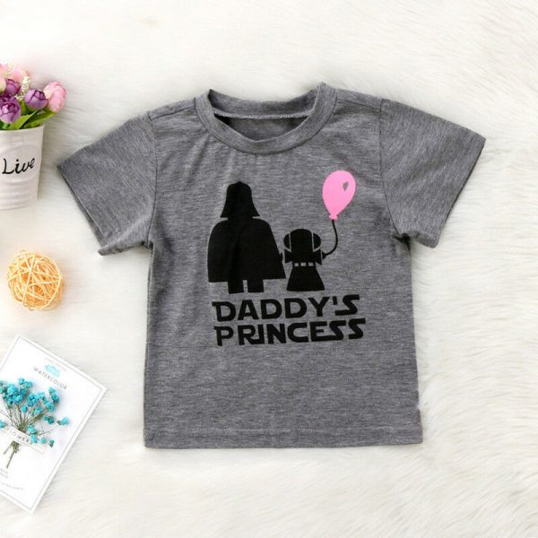 T-shirt princesse fille papa | Motif étoile Wars, pour bébés et enfants de 6 12 18 24 mois