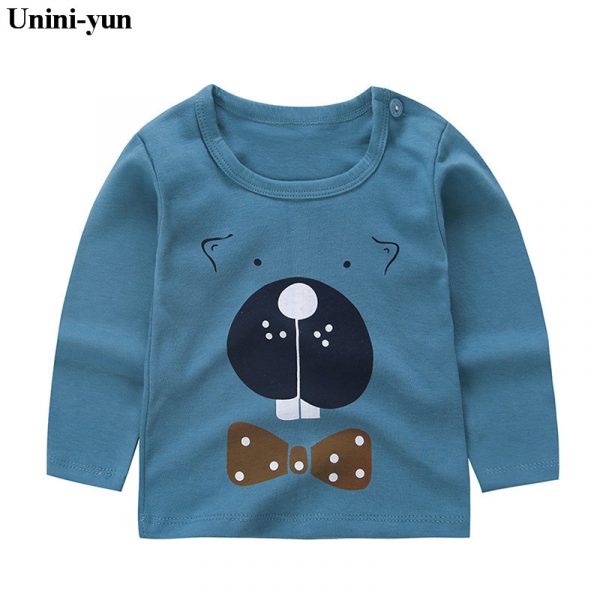 T-shirt manches longues fille | En coton, mignon, design de dessin animé, printemps-automne