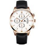 2020 Relogio Masculino montre hommes calendrier mode Sport cadre acier inoxydable bracelet en cuir Quartz montre d'affaires Reloj Hombre