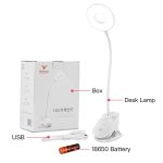 Pince sans fil lampe de Table étude 3 Modes tactile 1200mAh Rechargeable LED lecture lampe de bureau 7000K USB lampe de Table lampes Flexo Table