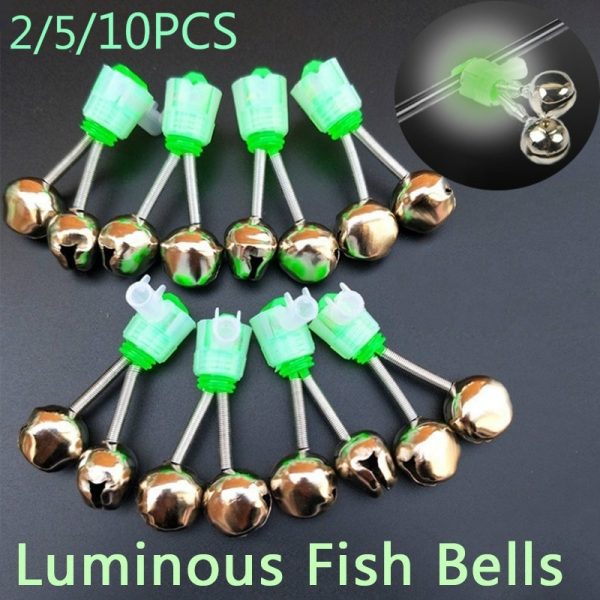 1/2/5/10 pièces pêche morsure appât Double cloches pêche en mer accessoires de pêche en plein air matériel de pêche poisson cloche alarme de pêche