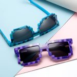 Gags mosaïque lunettes de soleil truc jouet voyou vie lunettes traiter avec elle lunettes Pixel femmes hommes noir mosaïque lunettes de soleil drôle jouet