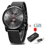 Montres hommes haut de gamme marque de luxe LIGE montre d'affaires hommes chronographe plein acier étanche analogique Quartz montre-bracelet mâle horloge + boîte