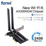 Double bande 2974Mbps Wifi6 Intel AX200 PCIe sans fil adaptateur Wifi 2.4G/5Ghz 802.11ac/ax Bluetooth 5.0 AX200NGW carte ordinateur de bureau