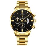 Hommes de luxe affaires militaire montre à Quartz or acier inoxydable bande hommes montres Date calendrier mâle horloge Relogio direct montre