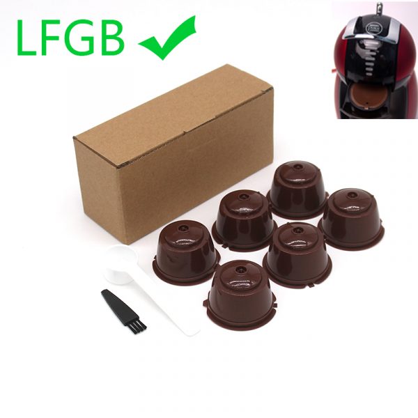 6 pièces adaptées pour Dolce Gusto café filtre tasse réutilisable café Capsule filtres pour Nespresso, avec cuillère brosse accessoires de cuisine
