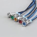1PC 6mm LED métal indicateur lumineux 6mm étanche Signal lampe 6V 12V 24V 220v avec fil rouge jaune bleu vert blanc 6ZSD.X