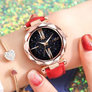 Foloy femmes montre étoile ciel cadran horloge luxe or Rose mode femmes Bracelet Quartz montres