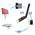 Nouveau WIFI USB adaptateur MT7601 150Mbps USB 2.0 WiFi carte réseau sans fil 802.11 B/g/n LAN adaptateur avec antenne rotative