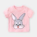 T-shirt manches courtes fille | Vêtements d'été décontractés, en coton, pour bébés garçons