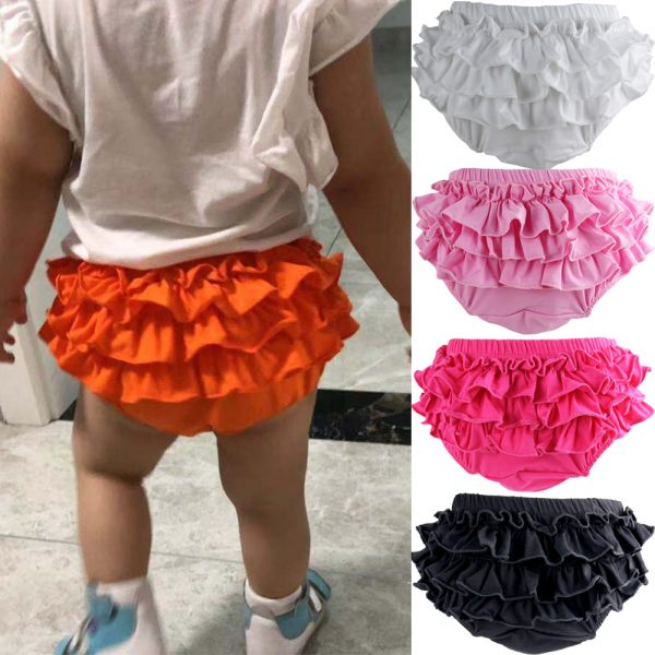 Housse en coton à volants pour bébé | shorts bouffants pour bébé, couche-culotte mignonne pour nouveau-né, Shorts bonbons, mode été pantalons souples à volants