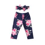 Pudcoco-pantalon pour nourrissons filles | Vêtements d'automne longs à fleurs, pantalon + bandeau pour nourrissons, 2 pièces pour enfants de 0 à 24M