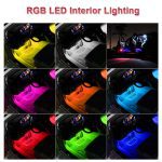 Ambiance intérieure de voiture | Voiture, tableau de bord, pied au sol rgb, bande RGB, décoration, lumière, musique, contrôle de son, éclairage Multiple