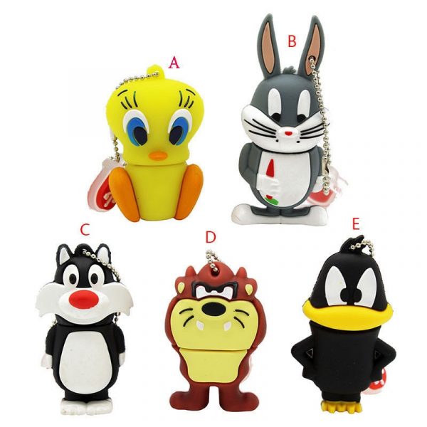 Texte moi dessin animé 64GB mignon corbeau radis lapin canard lion chat clé USB 4GB 8GB 16GB 32GB clé USB 2.0 clé Usb