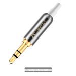 3 pièces Jack 3.5mm R connecteur 3 pôles plaqué or stéréo 3.5mm jack bricolage adaptateur pour écouteurs avec prise arrière pour fixer le câble stable