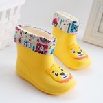 Nouveaux enfants bottes de pluie en caoutchouc botte de pluie enfants bébé filles botte imperméable Pvc chaud garçons chaussures d'eau dessin animé quatre saisons amovible