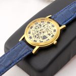 Foloy montre pour hommes bracelet en cuir synthétique polyuréthane évider analogique alliage Quartz montres hommes montre horloge