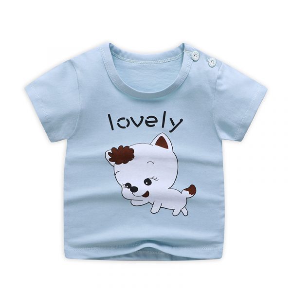 Été enfants bébé garçon T-shirt enfant à manches courtes humain imprimé coton décontracté bébé vêtements hauts T-Shirts 9m-6Years haut d'été
