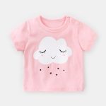 T-shirt manches courtes fille | Vêtements d'été décontractés, en coton, pour bébés garçons