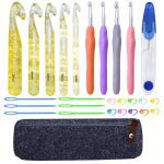 MIUSIE énorme Crochet crochets ensemble marqueurs aiguille à coudre étui à Crochet fil ciseaux géant fil tapis écharpe volumineux laine Roving tissage